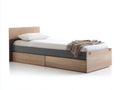 Cama individual de madera 210x105x100 cm - roble natural y gris oscuro - diseño moderno con almacenamiento inferior