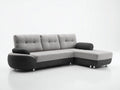 Sofá de esquina tapizado en tela 260x260x86 cm - gris claro y gris antracita - diseño moderno con chaise longue y respaldo acolchado