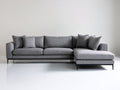 Sofá de esquina tapizado 280 x 190 x 85 cm - gris y negro - chaise longue con patas metálicas y diseño contemporáneo