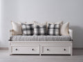 Sofá cama de madera 200x90x85 cm - blanco - estilo clásico con 2 cajones de almacenamiento