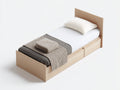 Cama individual de madera 210x105x100 cm - roble claro - diseño moderno con almacenamiento inferior